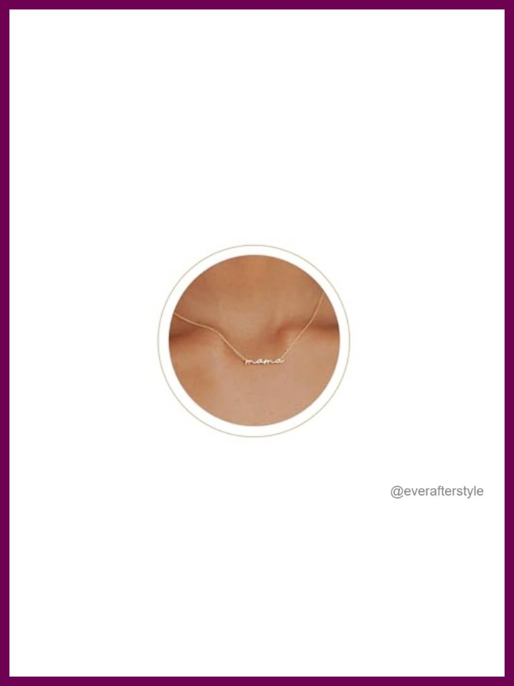 Gold Plated Mama Pendant Necklace Dainty Women Gift